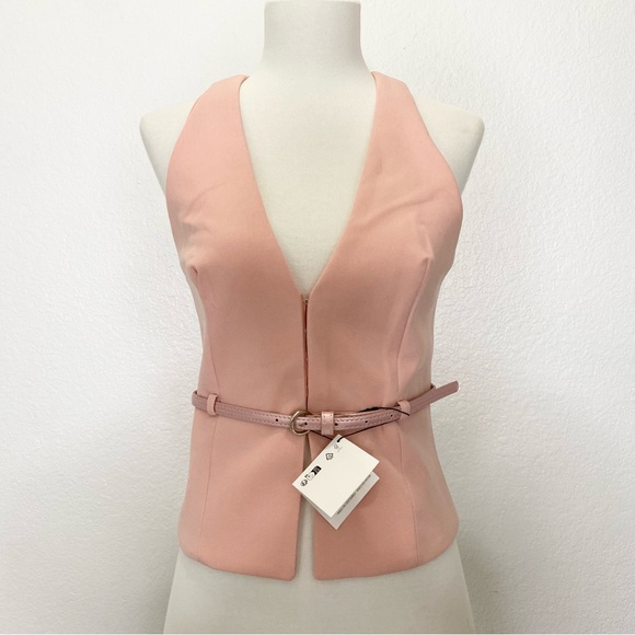 Zara Tops - ZARA Pink Belted Vest Top